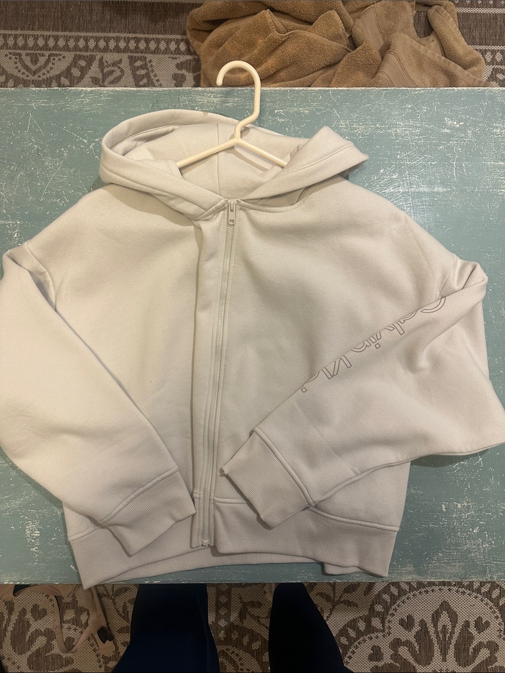 Calvin Klein Performance Off-White Zip Hoodie Jacket
